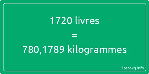 1720 lbs à kg - 1720 livres aux kilogrammes