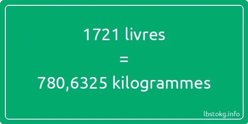 1721 lbs à kg - 1721 livres aux kilogrammes