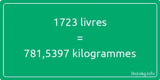 1723 lbs à kg - 1723 livres aux kilogrammes