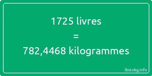 1725 lbs à kg - 1725 livres aux kilogrammes