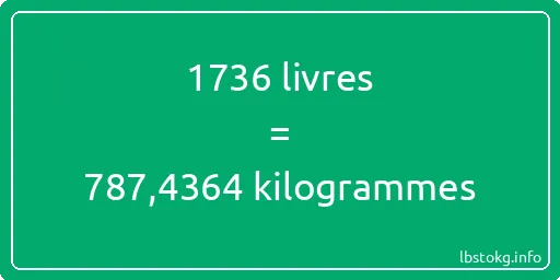 1736 lbs à kg - 1736 livres aux kilogrammes