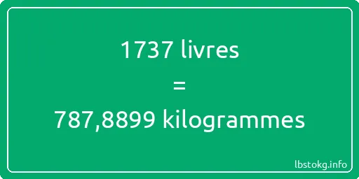 1737 lbs à kg - 1737 livres aux kilogrammes