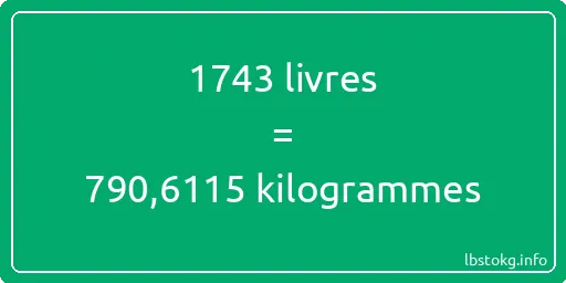 1743 lbs à kg - 1743 livres aux kilogrammes