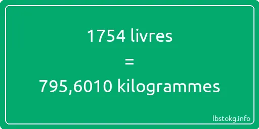 1754 lbs à kg - 1754 livres aux kilogrammes