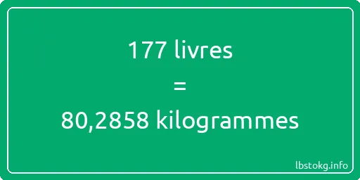 177 lbs à kg - 177 livres aux kilogrammes