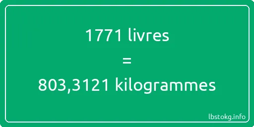 1771 lbs à kg - 1771 livres aux kilogrammes