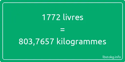 1772 lbs à kg - 1772 livres aux kilogrammes