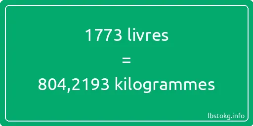 1773 lbs à kg - 1773 livres aux kilogrammes