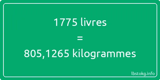 1775 lbs à kg - 1775 livres aux kilogrammes