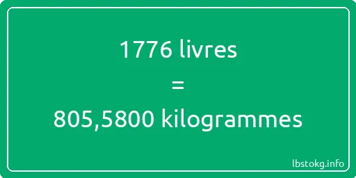 1776 lbs à kg - 1776 livres aux kilogrammes