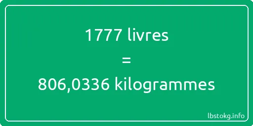 1777 lbs à kg - 1777 livres aux kilogrammes