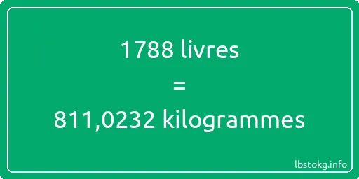 1788 lbs à kg - 1788 livres aux kilogrammes