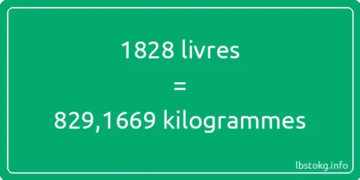 1828 lbs à kg - 1828 livres aux kilogrammes