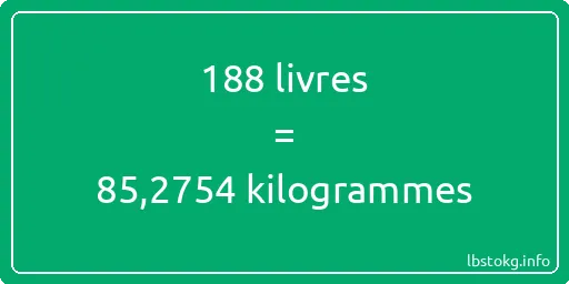 188 lbs à kg - 188 livres aux kilogrammes