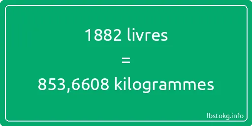 1882 lbs à kg - 1882 livres aux kilogrammes