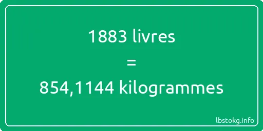 1883 lbs à kg - 1883 livres aux kilogrammes