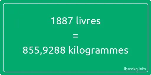 1887 lbs à kg - 1887 livres aux kilogrammes