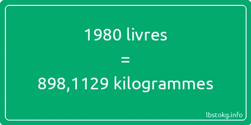 1980 lbs à kg - 1980 livres aux kilogrammes