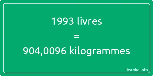 1993 lbs à kg - 1993 livres aux kilogrammes