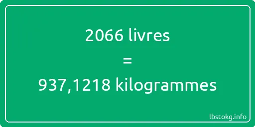 2066 lbs à kg - 2066 livres aux kilogrammes