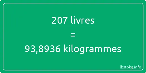 207 lbs à kg - 207 livres aux kilogrammes