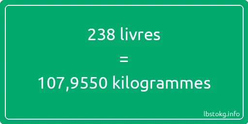 238 lbs à kg - 238 livres aux kilogrammes