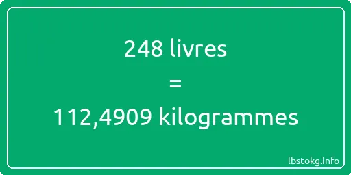 248 lbs à kg - 248 livres aux kilogrammes