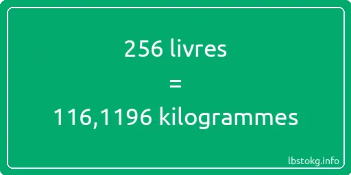 256 lbs à kg - 256 livres aux kilogrammes