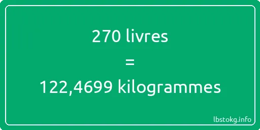 270 lbs à kg - 270 livres aux kilogrammes