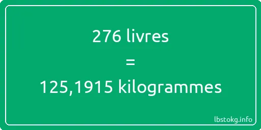 276 lbs à kg - 276 livres aux kilogrammes