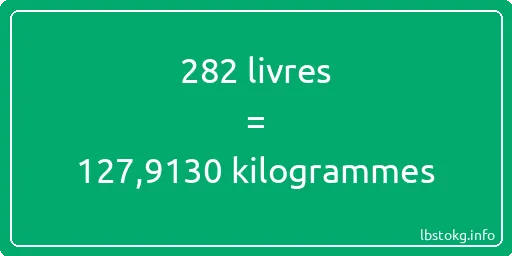 282 lbs à kg - 282 livres aux kilogrammes