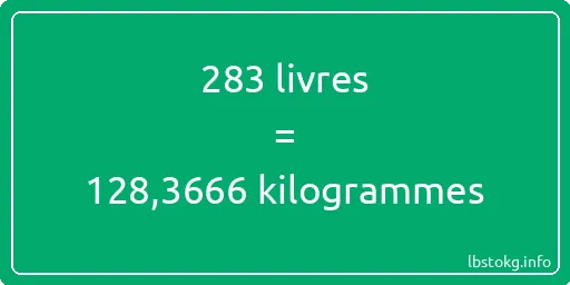 283 lbs à kg - 283 livres aux kilogrammes