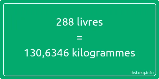 288 lbs à kg - 288 livres aux kilogrammes