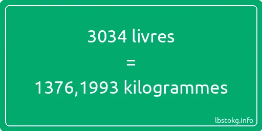 3034 lbs à kg - 3034 livres aux kilogrammes