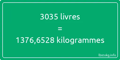 3035 lbs à kg - 3035 livres aux kilogrammes