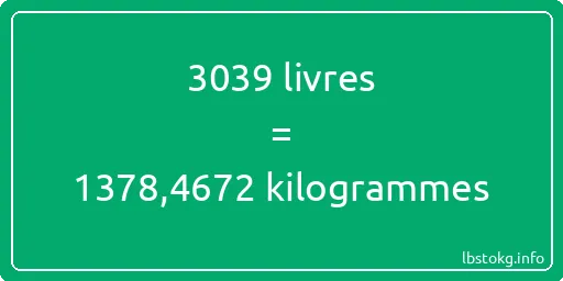 3039 lbs à kg - 3039 livres aux kilogrammes