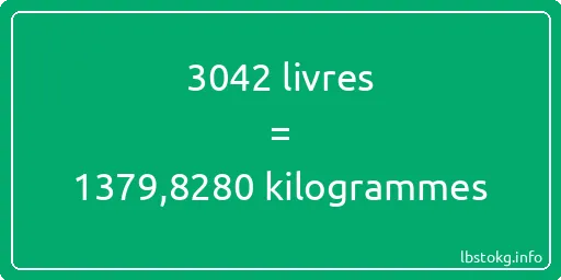 3042 lbs à kg - 3042 livres aux kilogrammes