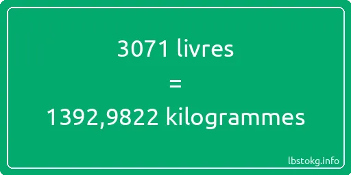 3071 lbs à kg - 3071 livres aux kilogrammes