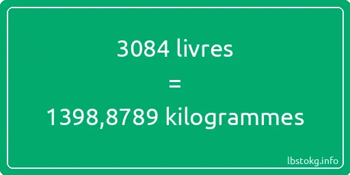 3084 lbs à kg - 3084 livres aux kilogrammes