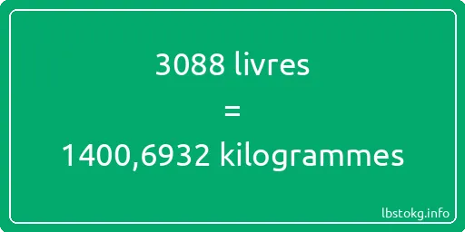 3088 lbs à kg - 3088 livres aux kilogrammes