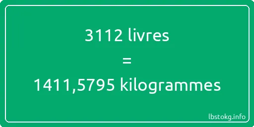 3112 lbs à kg - 3112 livres aux kilogrammes