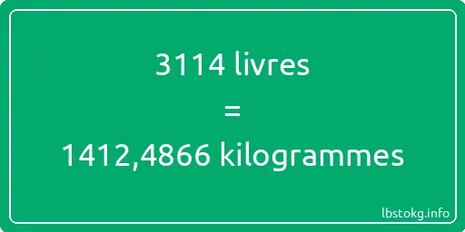 3114 lbs à kg - 3114 livres aux kilogrammes