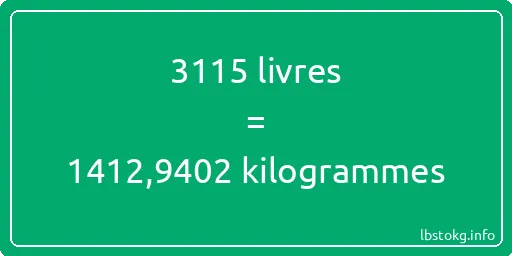 3115 lbs à kg - 3115 livres aux kilogrammes