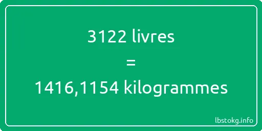 3122 lbs à kg - 3122 livres aux kilogrammes