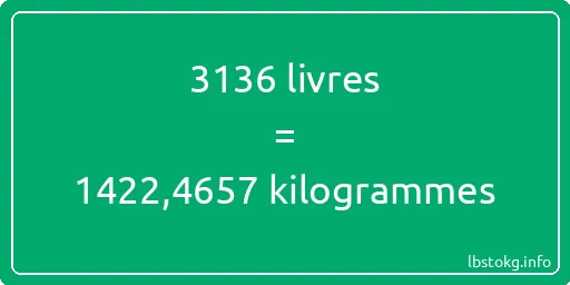 3136 lbs à kg - 3136 livres aux kilogrammes