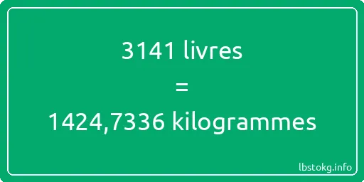 3141 lbs à kg - 3141 livres aux kilogrammes