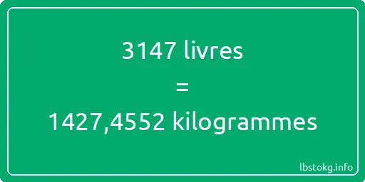 3147 lbs à kg - 3147 livres aux kilogrammes