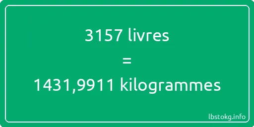 3157 lbs à kg - 3157 livres aux kilogrammes