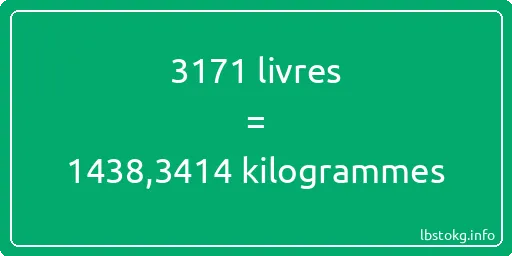 3171 lbs à kg - 3171 livres aux kilogrammes