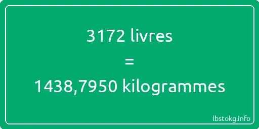 3172 lbs à kg - 3172 livres aux kilogrammes